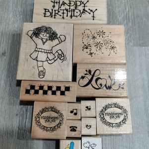 d.o.t.s. rubber stamps (11) + two bonus stamps.